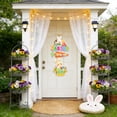 thumbnail image 1 of Uandlove Easter Door Hanger with Cute Bunnies, Spring Party Scene Decoration - Colorful Paper Cardstock Door Decor with Pre-attached Ribbon, Easy Flat Storage, 1 of 7