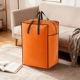 thumbnail image 1 of Uandlove Extra Large Storage Bags with Zippers, 80L Foldable Fabric Organizer with Handles for Bedding Clothes Toys Moving, Sturdy Collapsible Storage Bin, Bright Orange, 1 of 6