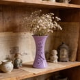 thumbnail image 1 of Uandlove Faux Porcelain Plastic Rattan Vase Shatterproof Small Purple Centerpiece for Table Unbreakable Flower Holder Living Room Decor 6.7 Inch, 1 of 6