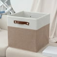 thumbnail image 1 of Uandlove Foldable Fabric Storage Basket with Handles, 12-Inch Khaki Collapsible Cloth Bin for Home, Closet, Toy, and Bedroom Organization, 1 of 7