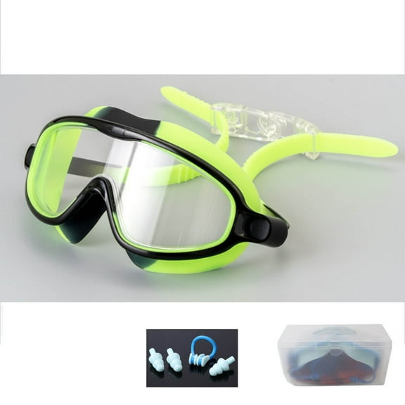 Uandlove HD Anti-Fog Swim Goggles: Large Frame, Adjustable Strap for Ki-ds & Adults, W/ Nose Clip & Earplugs