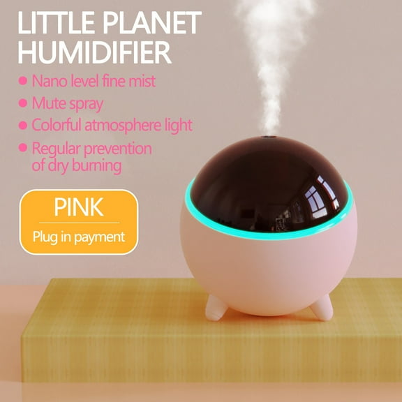 Uandlove Humidifier Large Room Colorful Atmospheres Light USB Mini Aromatherapy Humidifier Silent Heavy Mist Humidifier pink