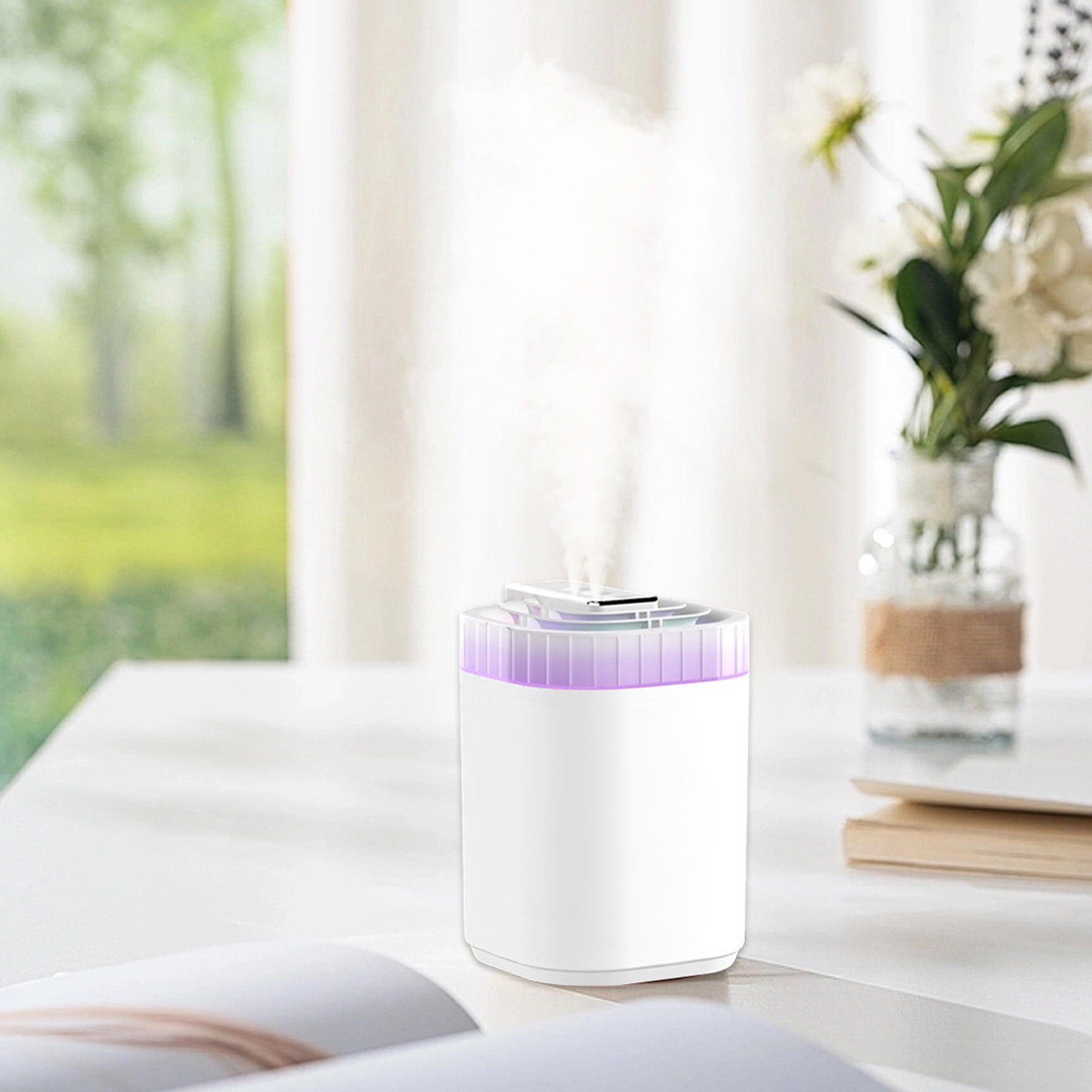 Uandlove Humidifier Large Room Colorful Cool Large Capacity Humidifier USB Desktop Humidifier Three Spray Modes Auto Shut-Off For Car Bedroom Babies Room Office Home Super Quiet