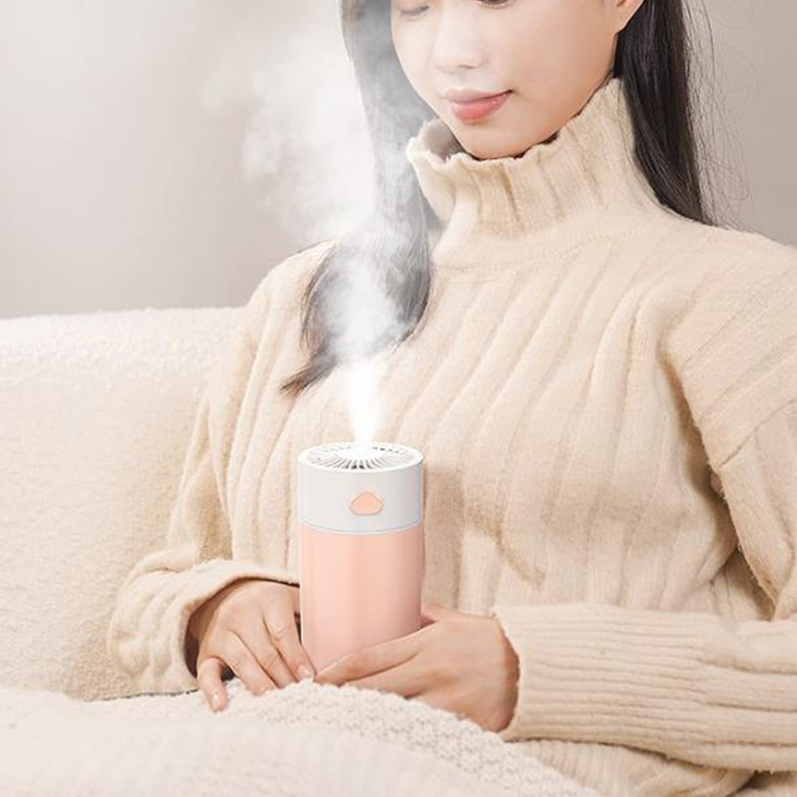 Uandlove Humidifier Large Room Humidifiers For Bedroom Large Room 400ml Smart Humidity Sensor Cool Mist Humidifiers Auto Shut Off Easy To Clean Humidifiers For Baby Home Essential Oil Pink