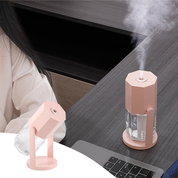 Uandlove Humidifier Large Room Portable Mini Humidifier USB Aromatherapy Atomize Essential Oil Diffuser Colorful AmbienceLight For Car Super Quiet Pink
