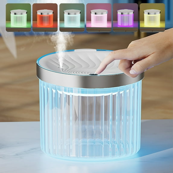 Uandlove Humidifier Large Room USB Humidifier With Colored Light 1500ML Quiet Cool Mist Humidifier For Bedroom And Office Plants Easy To Clean Clear