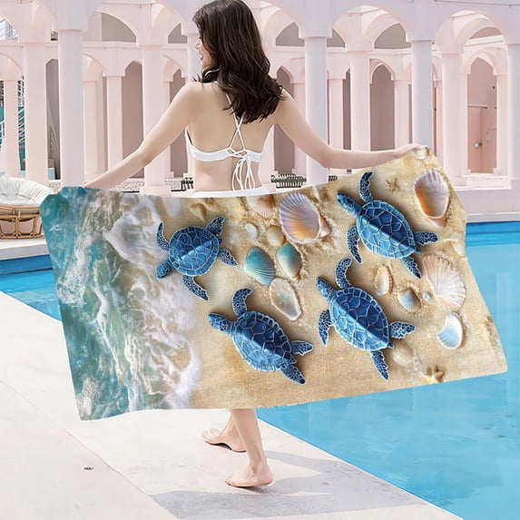 Uandlove Microfiber Beach Towel Large Quick Dry Travel Towel Sand Free Lightweight,59x27.5Inches