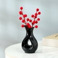 thumbnail image 1 of Uandlove Shatterproof Plastic Vase Black Bud Vase Ceramic Look Unbreakable Small Flower Vase for Tabletop Home Decor, 1 of 6