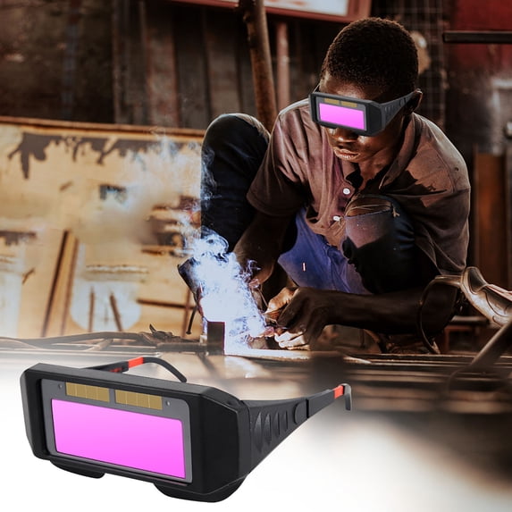 Uandlove Solar Powered Auto Darkening Welding Goggles TIG Large View Welding Glasses with Adjustable Head strap for Grinding Cutting Welder Safety Protection