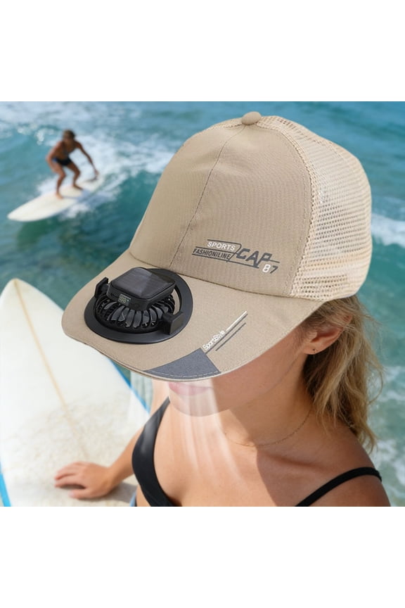 Solar Powered Fan Hat for Men Women UPF 50+ Wide Brim Sun Hat Rechargeable USB Solar Fan Cap Hands Free Cooling Portable Outdoor Gardening Fishing Beach Unisex