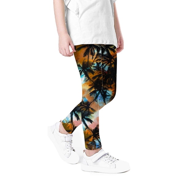 Uandlove Spring Summer Girls Gradient Tie Dye Printed Pants, High Waist Stretchy Soft Tights Kids Leggings For School Wearing Multicolor 3-4T