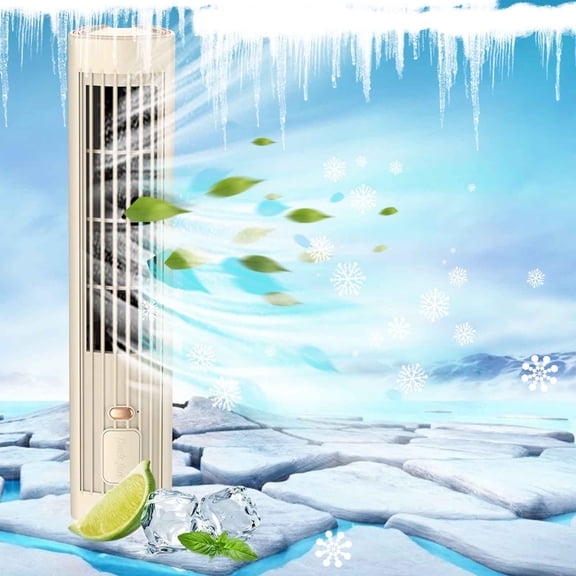 Uandlove Window Air Conditioner,Desktop Remote Control Tower Fan USB Charging Home Silent Electric Fan Office Vertical Table Fan