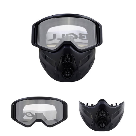 Uandlove Windproof Motorcycle Face Mask Balaclava with Removable Goggles Anti Fog UV Protection Full Face Mask for Winter Riding Skiing Dirt Bike Motocross Men Women