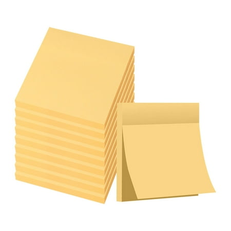 Uanit 100 Pack Assorted Self-Sticky Note Pads 3x3 in Post Bright Stickies Colorful Super Sticking Power Memo Pads Strong Adhesive Stationery