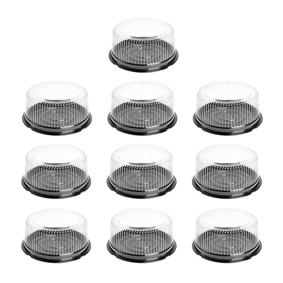Uanit 10pcs Clear Round Cake Box with Lid Portable Baking Packing Box for Birthday Cakes and Cake Carrier for Easy Transport and Storage