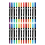 Uanit 12/24 Color Black and White Watercolor Pen Brush Marker Pens Art Markers with Fine Tip Coloring for Adults Journaling Calligraphy Drawing Sketching Doodling Illustrating 5ml