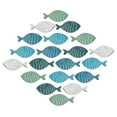 thumbnail image 1 of Uanit 20 PCS Wooden School of Fish Beach Wall Decor Fish Wall Art Wood Fish Nautical Coastal Theme Fish Wall Decor Hanging Fish Wall Art for Outdoor Lake House Home Beach Decor (Dark Tone,Modern), 1 of 7