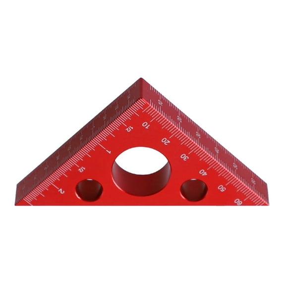Uanit 3 Inch Aluminum Alloy Thickened Triangle Ruler 45/90 Frosted Right Angle Gauge Woodworking Drafting Triangles Protractor Measuring Tool