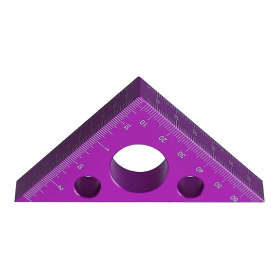 Uanit 3 Inch Aluminum Alloy Thickened Triangle Ruler 45/90 Frosted Right Angle Gauge Woodworking Drafting Triangles Protractor Measuring Tool