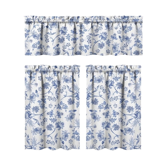 Uanit 3 PCS Decorative Curtains with Elegant Pattern, Window Treatment Suitable for Home Living Room, Bedroom and Special Event Picnic Decoration with Light Filtering and Privacy Features