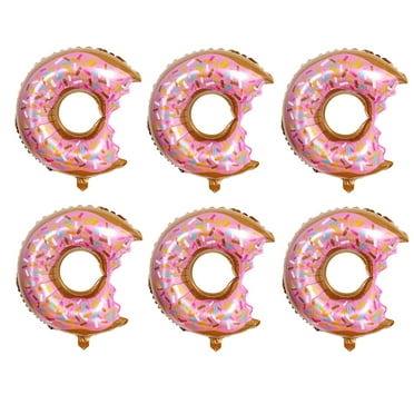 Uanit 6 Pc Donut Balloon Pcs Big Foil Balloons Large Mylar Giant for Birthday Party Decorations