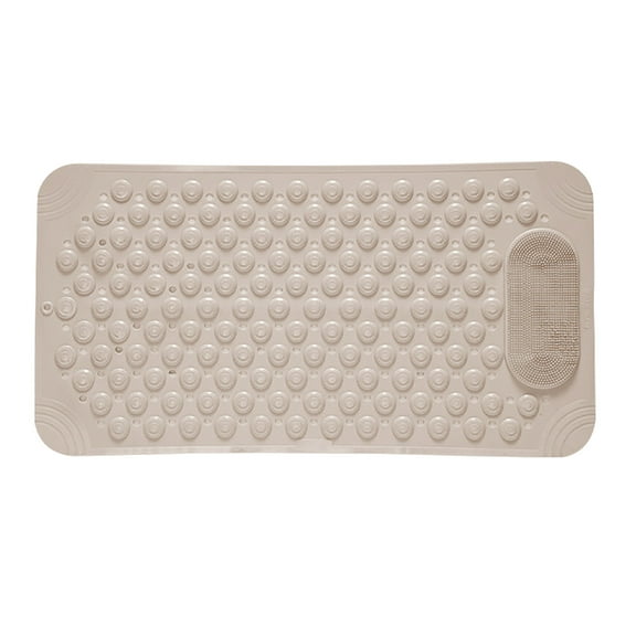 Uanit Bathroom Anti Slip Mat Foot Scrubber Shower Mat with Pumice Feet Scrub Stone Bathtub Mat with Anti-Slip Suction Cups and Drain Holes Non-Slip Bath Mat with a Pumice Stone for Feet Massage