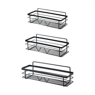 Uanit Bathroom Storage Rack Wall Mounted No Punching Toilet Kitchen Shelf Hanging Perforation Organizer Shelf