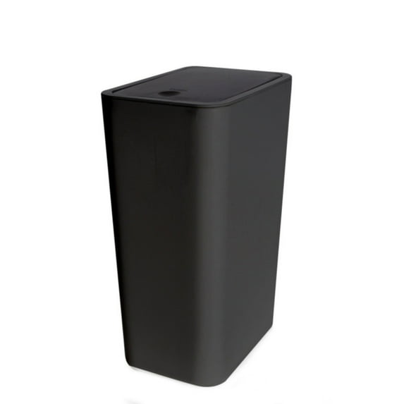 Uanit Bathroom Trash Can with Lid,Small Garbage Can with Press Top Lid,Dogproof Slim Plastic Narrow Trash Bin with Pop-Up Lid for Toilet, Office, Bedroom, Living Room 13x6x9"