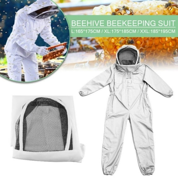 Uanit Beekeeping Protective Suit Clearance Full Body Sting Resistant Suit with Breathable Cotton Material and Ventilated Hood Mellifera Beekeeper Suit Comfortable Coverall for Apiary