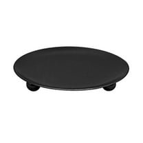 Uanit Black Iron Candlestick Simple Geometric Dish Romantic Round Wrought Desktop Decorative Ornaments Creative Metal Candle Board