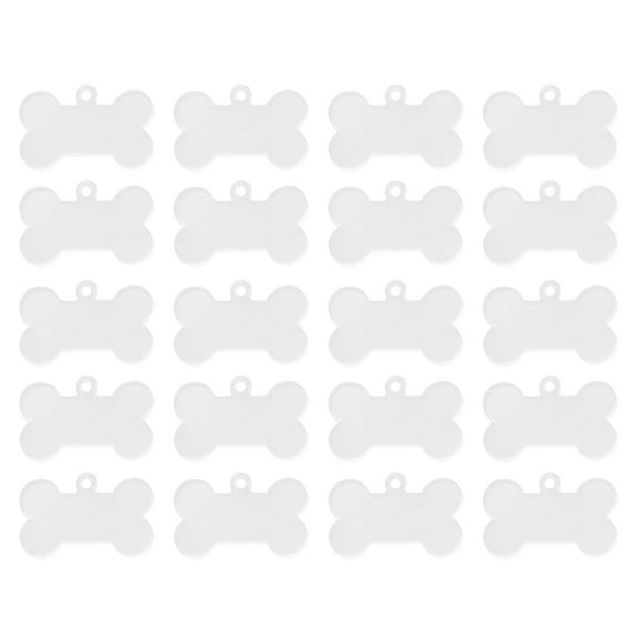 Uanit Bone Type 20-Piece Acrylic Blank Transparent String Crafts Diy Blank Christmas Tree Ornaments Blank Pack 20 Holiday Ornament Tree Name Decorationstocking Tags2Mm Clear