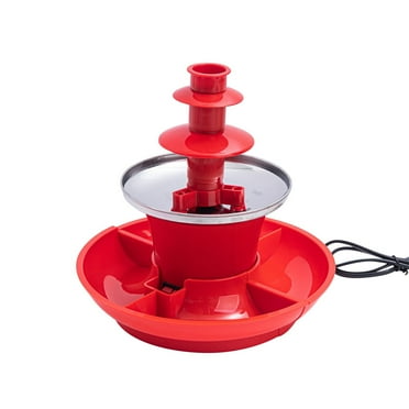 Uanit Chocolate Fountain, 3-Tier Mini Chocolate Fountain Machine Removal Serving Tray, Stainless Steel Electric Chocolate Fondue Fountain for Nacho Cheese, BBQ Sauce, Syrup ﻿