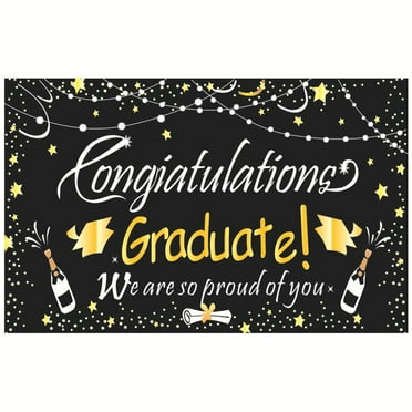 Uanit Congratulations Personalized Graduation Banner, Measures 35" x 70", Custom Grad Gift, Graduation Party Decoration, Class of Grad Party