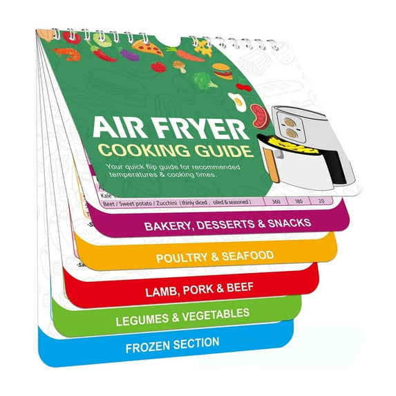 Uanit Cooking Schedule Refrigerator Magnet Pressure Cooker Air Fryer Magnetic Sticker Wall Calendar Soft Cookbook Cheat Sheet Magnets Booklet Cookbooks Accessories Oven Pot Temp Kitchen Conversion