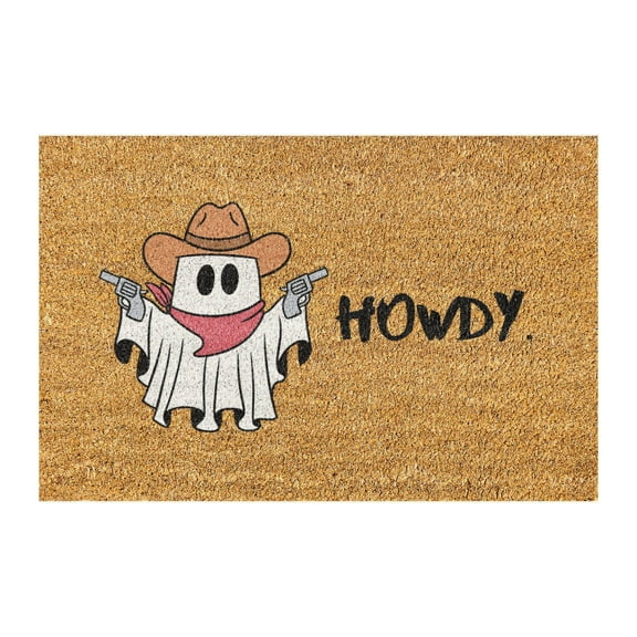 Uanit Cute Ghost Cowboy Halloween Door Mat Outdoor Funny Pumpkin Doormat Rug Bathroom Doormat Entrance Rugs Farmhouse Home Kitchen Decoration Floor Front Door Mats