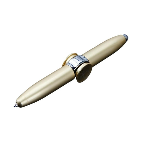 Uanit Decompression Luminous Office Writing, Stress Relief and Anxiety Fingertip Rotating Metal Gyro Ballpoint Pen with LED Light Creative Students Decompress Writing to Reduce Pen