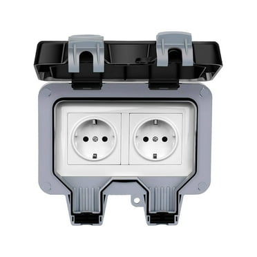 Uanit Double Ended Outdoor Bathroom Wall Splash Proof Rain Socket Plastic Weather Camper