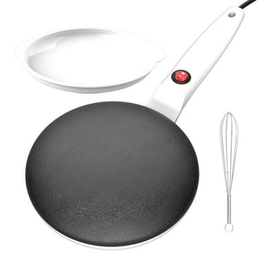 Uanit Electric Crepe Maker Pan & Griddle, 8 Inch Nonstick Cooktop, Adjustable Temperature Control, Includes Spatula, Batter Spreader, Cooks Crepes, Roti & Pancakes