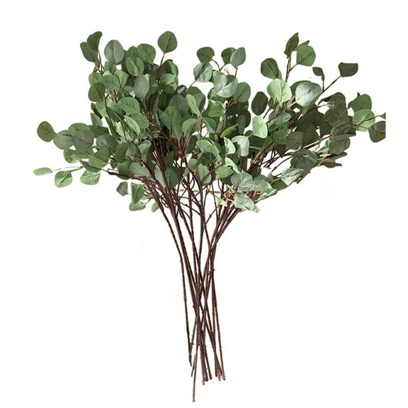 Uanit Fall Eucalyptus Leaves Artificial Eucalyptus Stems Long Silver Dollar Leaves Autumn Leaf Branches Fake Silk Eucalyptus for Christmas Home Autumn Festival Thanksgiving Decor(Orange)