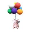 thumbnail image 1 of Uanit Flying Pig Balloon Pendant Resin Cute Car Hanging Ornament Backpack Ornaments Animals Home Decor, 1 of 8