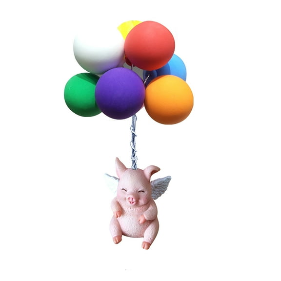 Uanit Flying Pig Balloon Pendant Resin Cute Car Hanging Ornament Backpack Ornaments Animals Home Decor