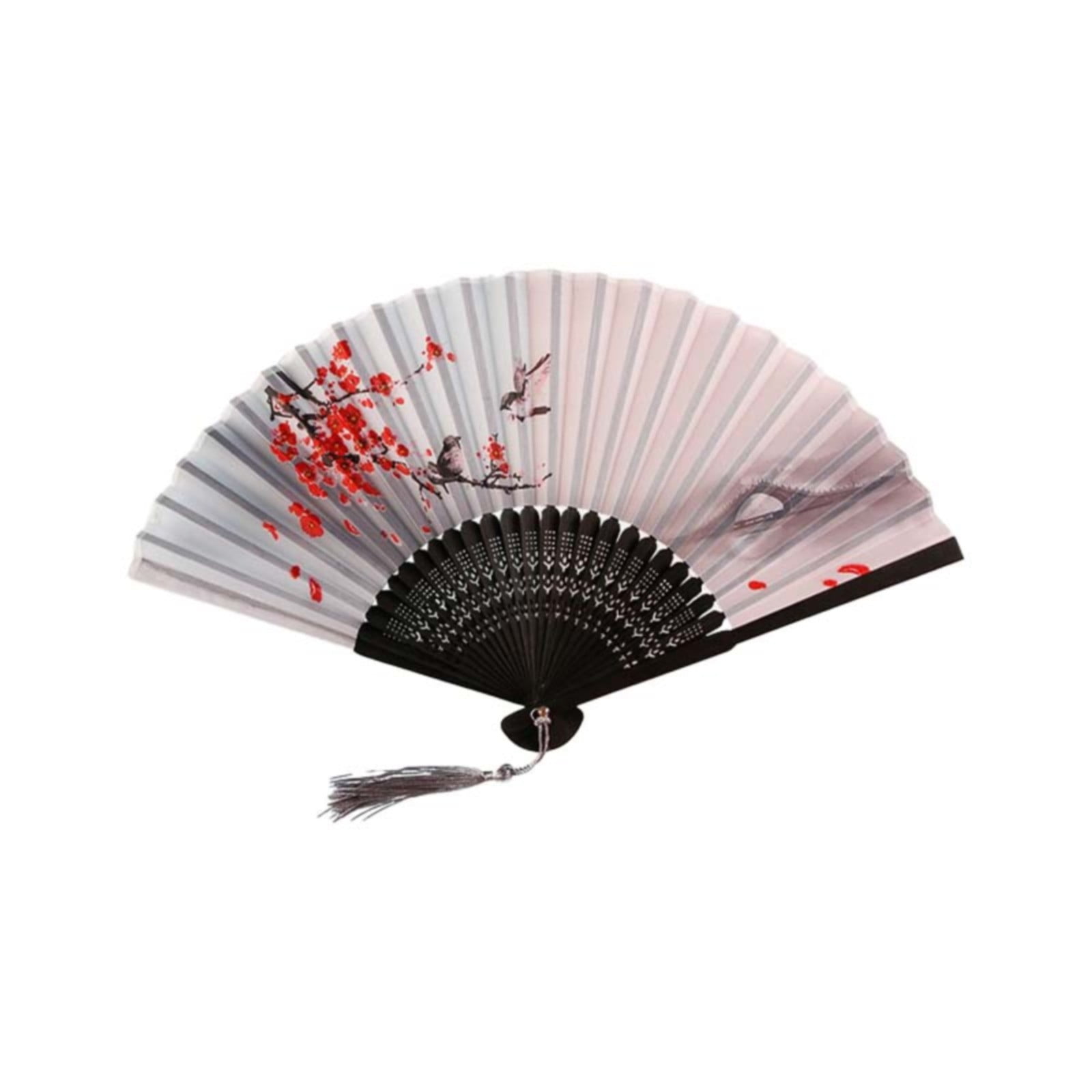 Uanit Folding Hand Fan for Women, First-Class Virgin Bamboo Handheld ...
