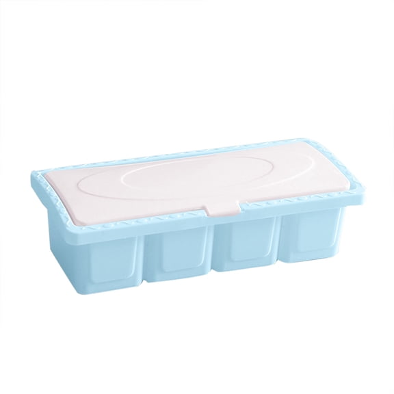 Uanit Four Compartment Seasoning Box 4 Grid Multi Rack Household Container With Spoon and Sugar Bottle