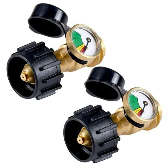 Uanit Gas Tank Pressure Gauge Adapter 2 Pc Dozyant Propane Indicator Leak Detector Meter For Rv Cylinder Bbq Grill Heater and More Appliances Type 1 Connection(2 Pcs)