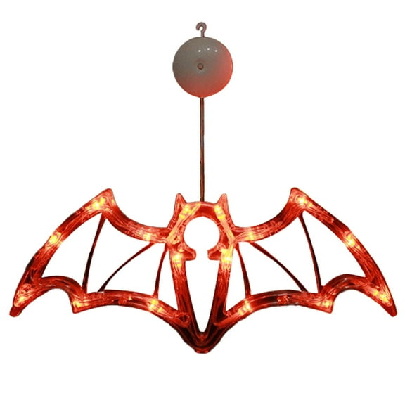 Uanit Halloween Lights Decorations, Halloween Window Lights Orange Pumpkin Green Bat Purple Witch, Light up Decorations with Suction Cup & Hooks, Battery Operated Cute Halloween Decor Indoor Party