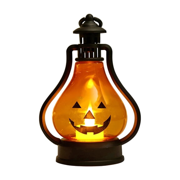 Uanit Halloween Mini Flashing Lanterns, Kids Halloween Handheld Lights, Spooky Orange Pumpkin Halloween Decor Pumpkin Light Indoor Outdoor Decoration Ornaments Horror Funny Expression