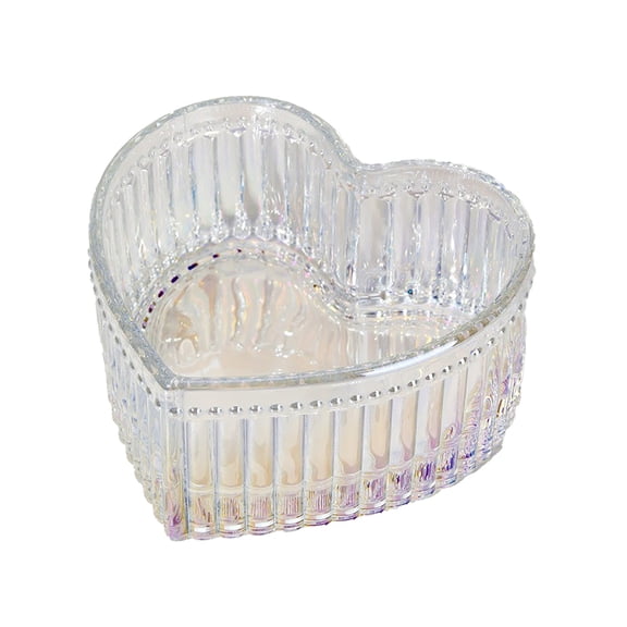 Uanit Heart Shaped Glass Dessert Bowls - Small Trinket Dishes for Candles, Jewelry, Candy, Snacks, Wedding, Valentine's Day and Home Decor, Elegant Mini Serving Bowls