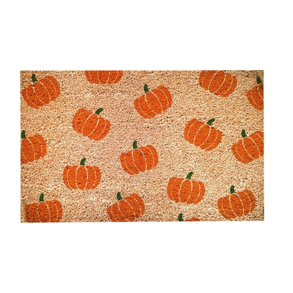 Uanit Hello Pumpkin Fall Door Mat Funny Welcome Doormat, Seasonal Harvest Thanksgiving Vintage Rustic Low-Profile Floor Switch Mat for Indoor Outdoor 15.7x23.6 Inch