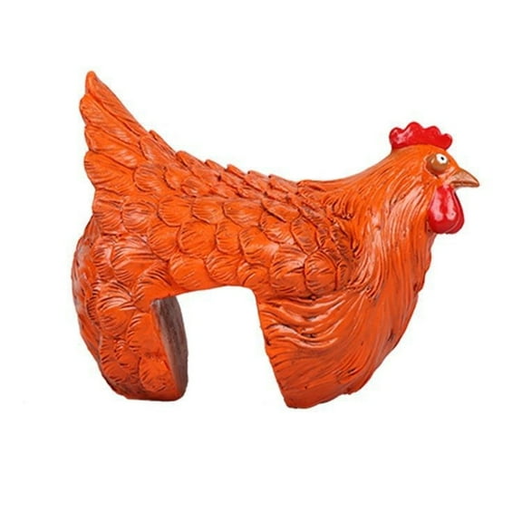 Uanit Hen Decoration Home Garden Decoration Fence Creative Feature Decoration Outdoor Hen Art Hanging Accessories Chicken Resin Decoration Statue Fun Chicken Staircase Character Decoration