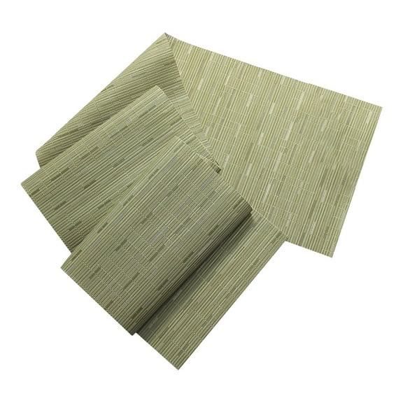 Uanit Japanese Table Runner Tea Mat Pvc Waterproof Non-slip Table Runner Decorative Mat Tablecloth Texture Woven Tablecloth Insulation Wedding Party Tablecloth